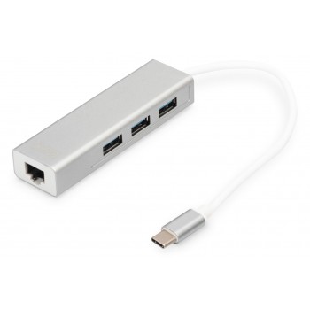Digitus USB Type-C 3-Port Hub + Gigabit Ethernet