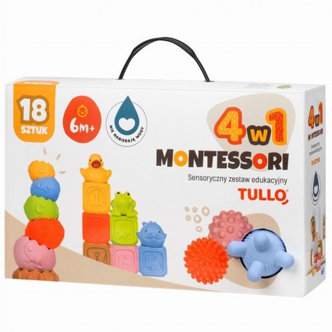 TULLO Sensory blocks Montessori educational set, 18 pieces TULLO Sensory blocks Montessori educational set, 18 pieces