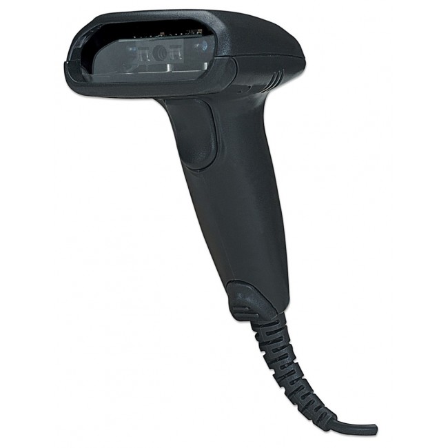 Manhattan Long Range CCD Handheld Barcode Scanner, USB, 500mm Scan Depth, Cable 1.5m, Max Ambient Light 10,000 lux (sunlight), Black, Three Year Warranty