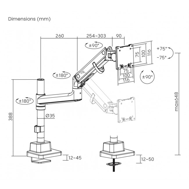 Digitus Single Monitor Mount, 57