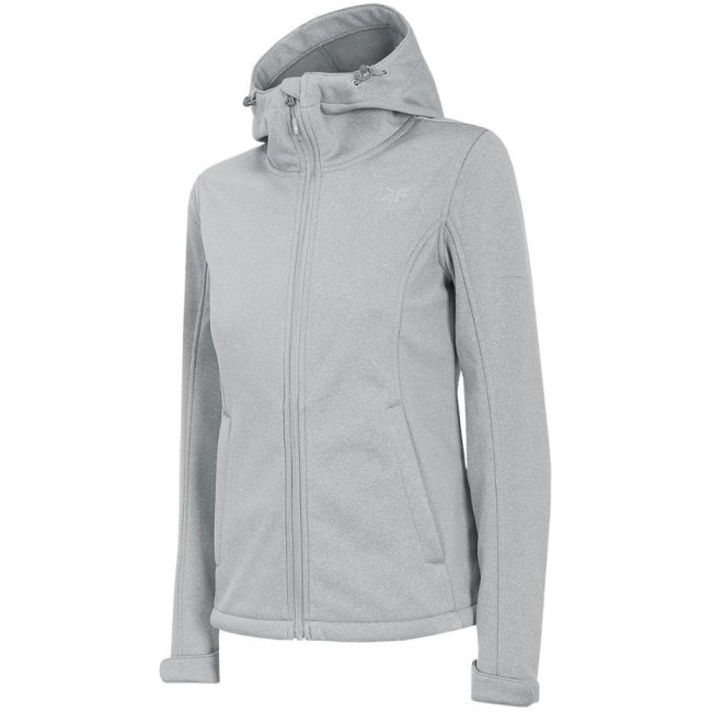 Women's 4F softshell jacket cool light grey melange H4Z22 SFD350 27M