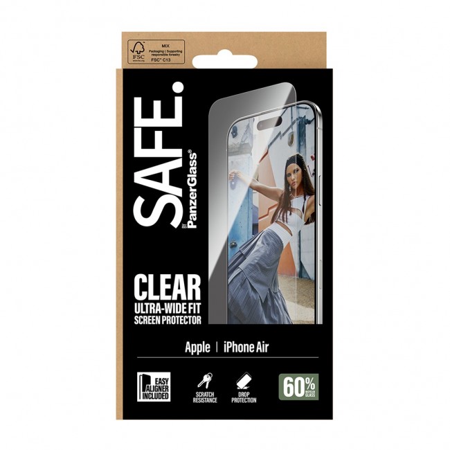 PanzerGlass SAFE. by Screen Protector iPhone Air | Ultra-Wide Fit w. EasyAligner Clear screen protector Apple 1 pc(s)