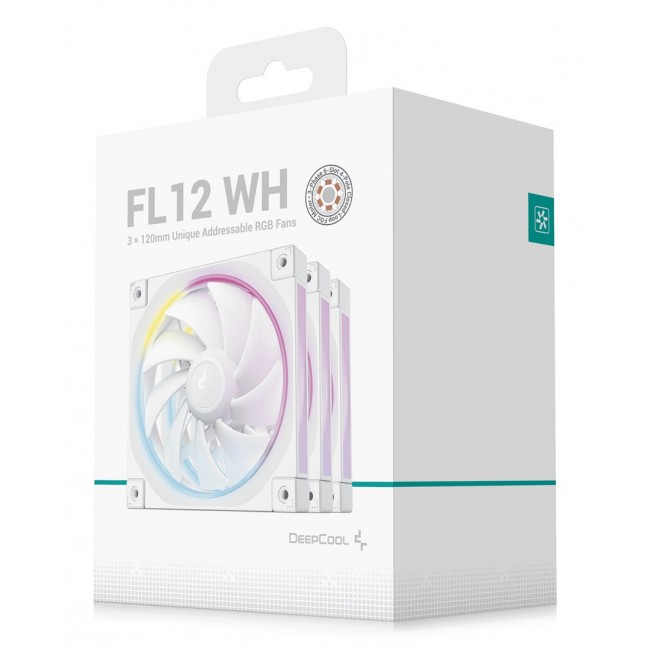 DeepCool FL12 WH-3 in 1 Computer case Fan 12 cm White 3 pc(s) DeepCool FL12 WH-3 in 1 Computer case Fan 12 cm White 3 pc(s)