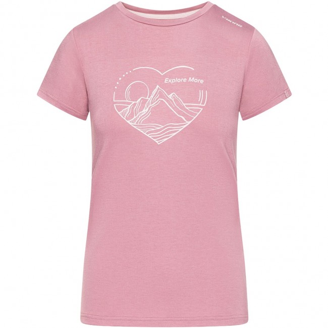 T-shirt damski VIKING Lenta Bamboo Light Lady r owy XL