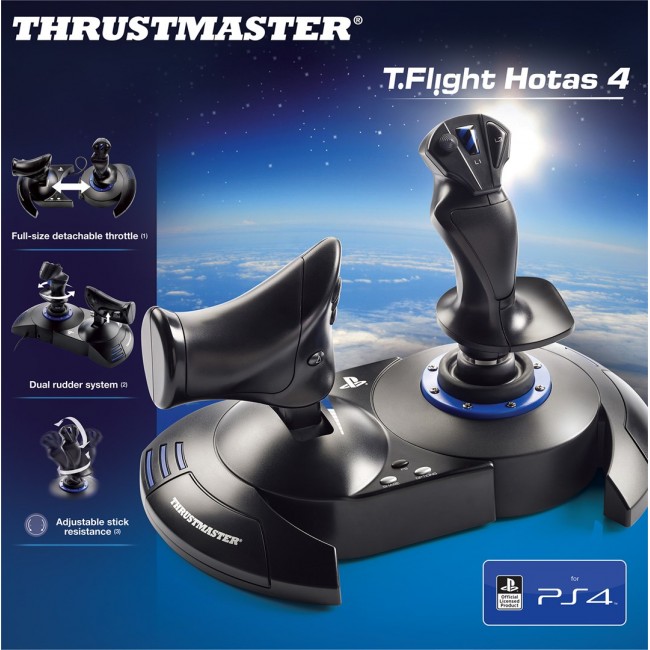Thrustmaster T.Flight Hotas 4 Black, Blue USB 2.0 Joystick Digital PC, PlayStation 4 Thrustmaster T.Flight Hotas 4 Black, Blue USB 2.0 Joystick Digital PC, PlayStation 4