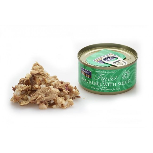 FISH4CATS Mackerel with squid - wet cat food - 70g