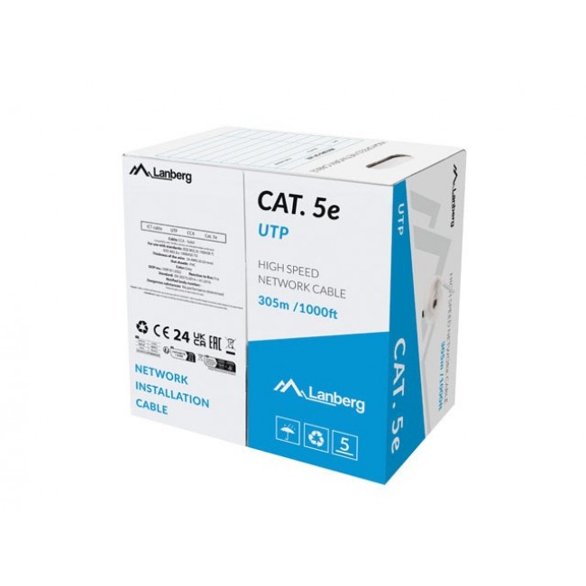 Lanberg LCU5-15CC-0305-S networking cable Grey 305 m Cat.5/Cat.5e U/UTP (UTP)