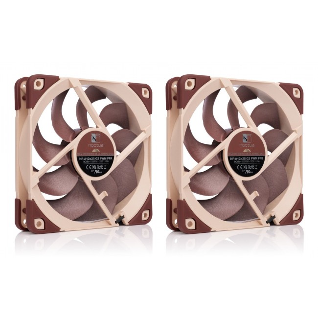 Noctua NF-A12X25 G2 PWM SX2-PP computer cooling system Computer case Fan 12 cm Beige 2 pc(s)