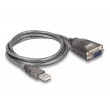 DeLOCK Adapter USB 2.0 Type-A to 1 x Serial RS-232 D-Sub 9 pin male with nuts with 3 x LED 1 m