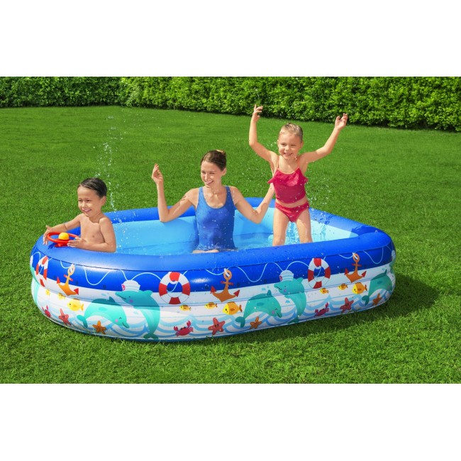 Inflatable pool+canopy 213x155x132 B54370