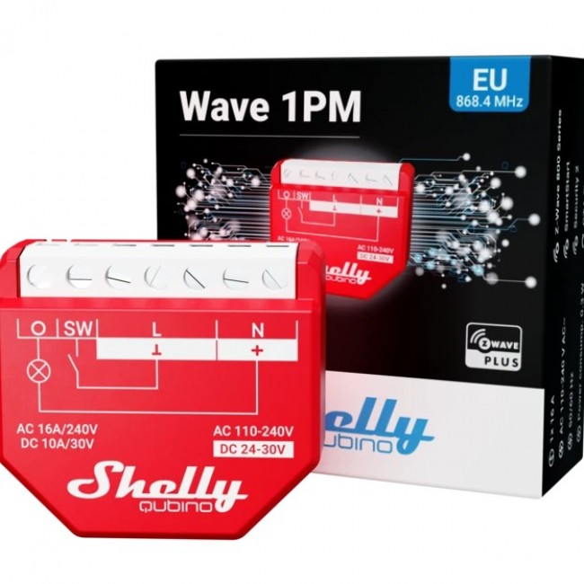 Shelly Qubino Wawe 1PM Smart switch Red