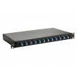 Equip 12-Port Fiber Optic Splice Box, LC Duplex, OS2, 1U, Equipped, Black