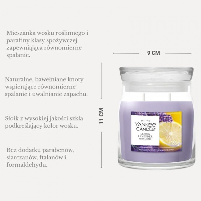 Scented candle YANKEE CANDLE DRIED LAVENDER & OAK 368 g medium