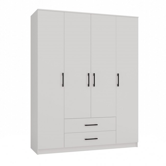 Topeshop ROMANA 160 BIEL KPLB bedroom wardrobe/closet 11 shelves 4 door(s) White Topeshop ROMANA 160 BIEL KPLB bedroom wardrobe/closet 11 shelves 4 door(s) White