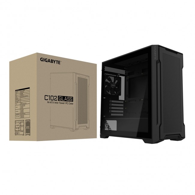 CASE MIDITOWER ATX W/O PSU/GB-C102G BLACK GIGABYTE CASE MIDITOWER ATX W/O PSU/GB-C102G BLACK GIGABYTE