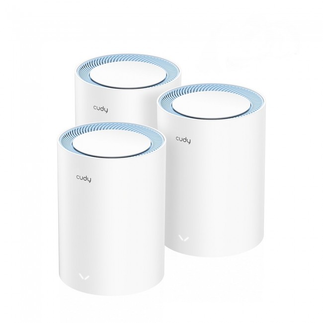 Cudy M1200 3-PACK mesh wi-fi system Dual-band (2.4 GHz / 5 GHz) Wi-Fi 5 (802.11ac) White 1 Internal Cudy M1200 3-PACK mesh wi-fi system Dual-band (2.4 GHz / 5 GHz) Wi-Fi 5 (802.11ac) White 1 Internal