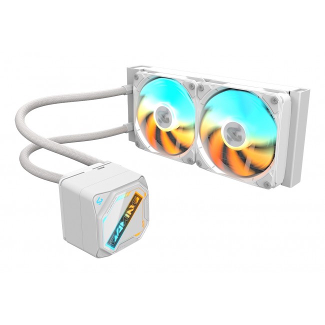 GIGABYTE GAMING 240 ICE Liquid CPU Cooler- 2x120mm ARGB Fans, slide-in interlocking mechanism, DAISY-CHAIN, Intel LGA 1851 and AMD AM5 Compatible