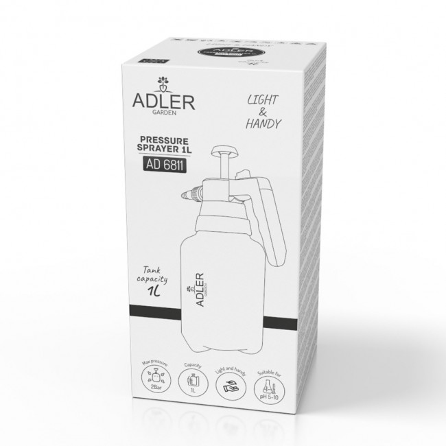 Pressure Sprayer ADLER AD 6811 manual 1L White, Orange