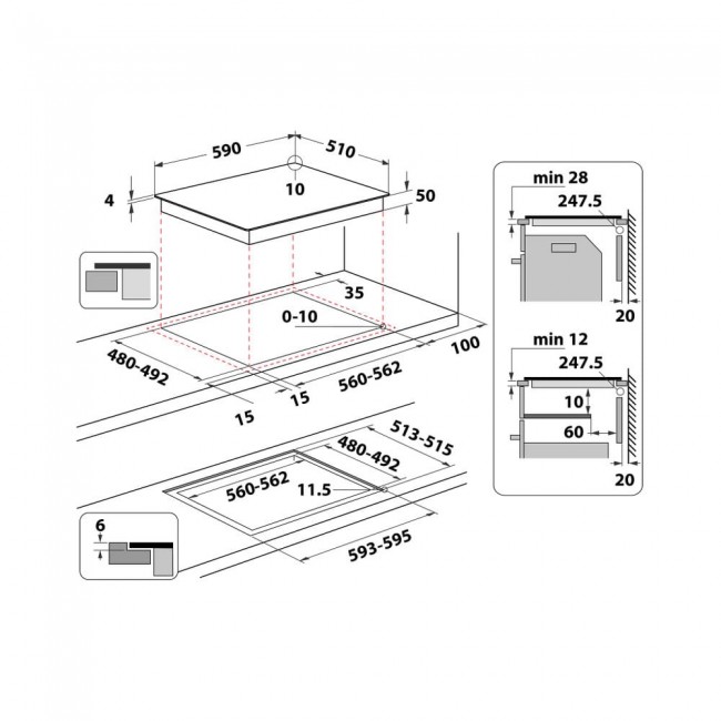 Whirlpool WB B8360 NE Black Built-in 59 cm Zone induction hob 4 zone(s)