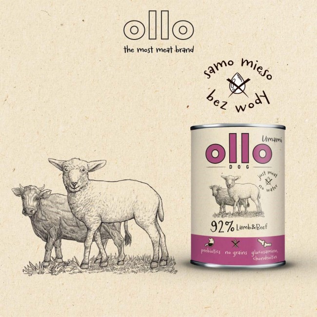 OLLO Umami Lamb and beef - wet dog food - 850g