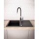 BALI sink (62x44) 1B1D black + Lungo mixer tap BALI sink (62x44) 1B1D black + Lungo mixer tap