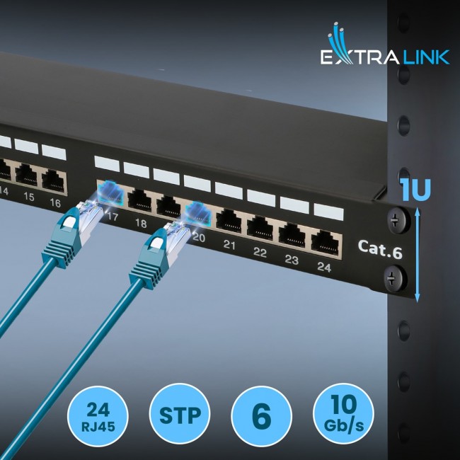 Extralink CAT6 STP V2 | Patchpanel | 24 Ports