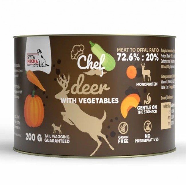 SYTA MICHA Chef Deer with vegetables Mono - wet dog food - 200g