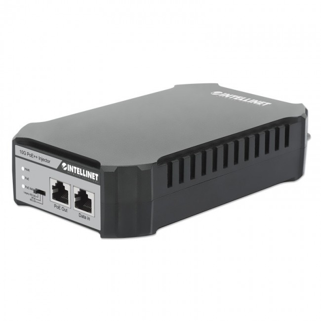 Intellinet 10G PoE++ Injector One 95 W Port, IEEE 802.3bt (4PPoE) Compliant, Metal Housing, Wall-mount Option