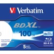 Verbatim BD-R XL 100GB* 4x Wide Inkjet Printable 5 Pack Jewel Case Verbatim BD-R XL 100GB* 4x Wide Inkjet Printable 5 Pack Jewel Case
