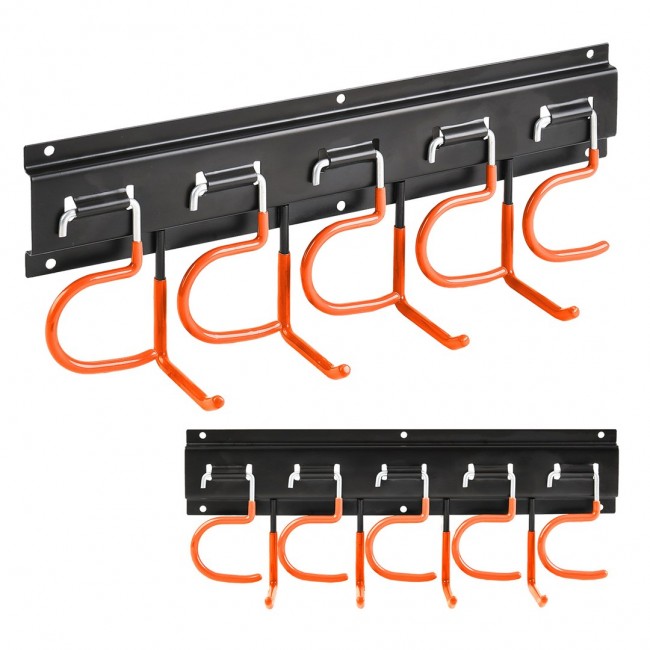Maclean Wall-Mounted Garden Tool Organizer, steel, with hooks, max. load 30 kg, width 40 cm, MC-193