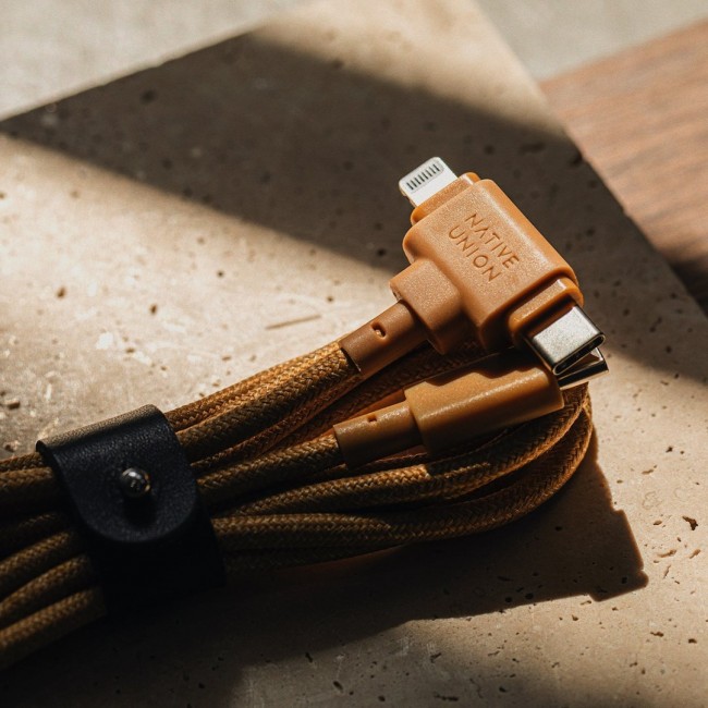 Native Union Belt Cable Duo USB cable 1.5 m USB C USB C/Lightning Yellow
