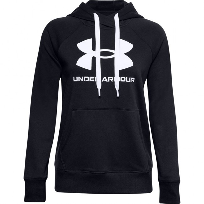 Women's Under Armour Rival Fleece Logo Hoodie Deep Black 1356318 001 Women's Under Armour Rival Fleece Logo Hoodie Deep Black 1356318 001
