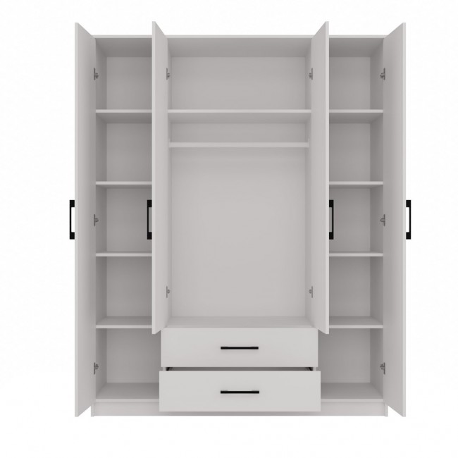 Topeshop ROMANA 160 BIEL KPLB bedroom wardrobe/closet 11 shelves 4 door(s) White Topeshop ROMANA 160 BIEL KPLB bedroom wardrobe/closet 11 shelves 4 door(s) White