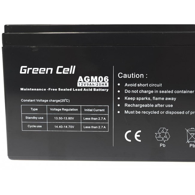 Green Cell AGM06 UPS battery Sealed Lead Acid (VRLA) 12 V 9 Ah Green Cell AGM06 UPS battery Sealed Lead Acid (VRLA) 12 V 9 Ah
