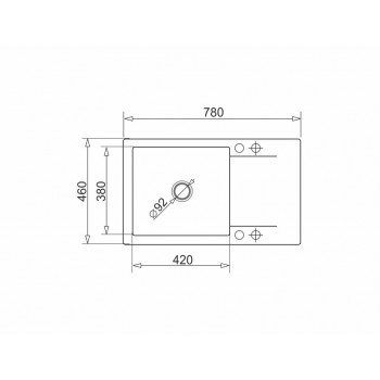 Sink KORFU 78x46 black 1B 1D