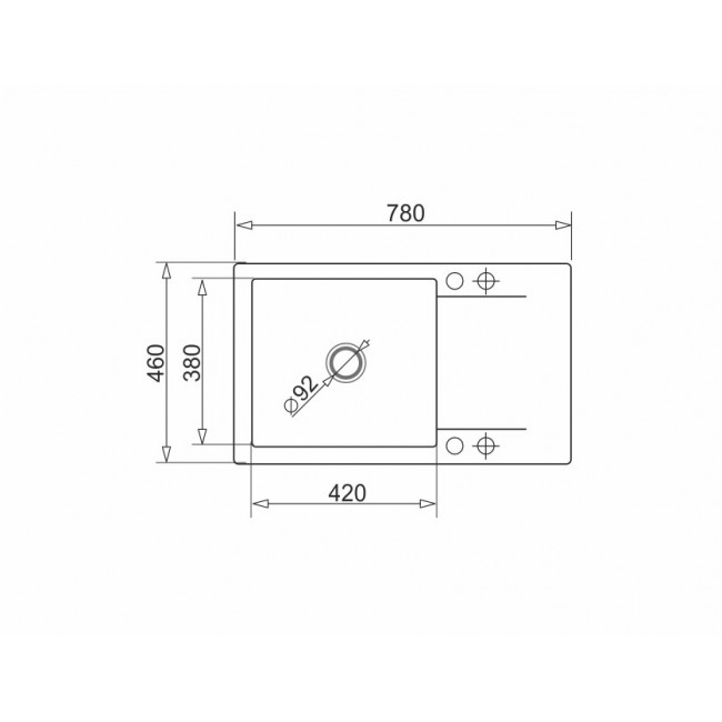Sink KORFU 78x46 black 1B 1D Sink KORFU 78x46 black 1B 1D