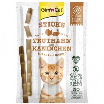 GIMCAT Sticks Turkey and rabbit - cat treats - 4pcs