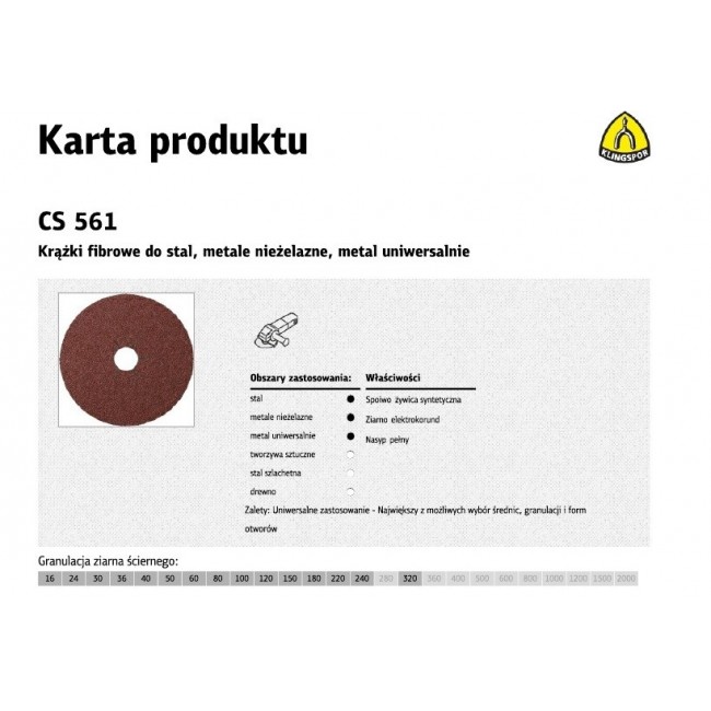 K.FIBRA DISC 125 gr. 24 CS561 /25pcs