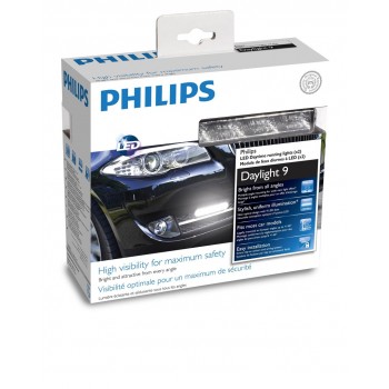 Daytime running lights DRL LED DayLight 9 12V 6W-9 led, (125 W 24 H 31 d) ECE R87 approved