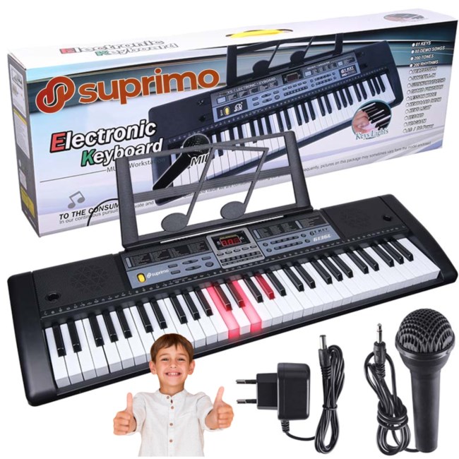 SUPRIMO 6136L - keyboard with microphone for learning to play, designed for children