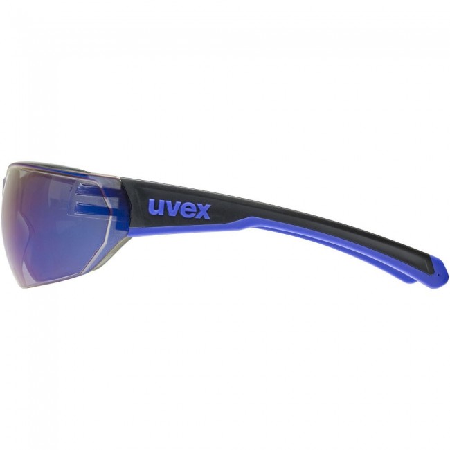 UVEX Equate cycling glasses, black/blue matt/mirror blue