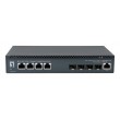 LevelOne 8-Port L3 Managed 10-Gigabit Switch, 4 x 1G/2.5G/5G/10G RJ45, 4 x 1G/2.5G/10G SFP+ Uplinks