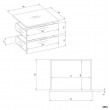 OPENO 2SZ Drawer Unit, 2 Drawers, WHITE, for the Wardrobe, for the Bedroom