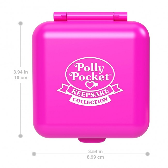 Polly Pocket Doll & Playset, Mattel 80th Heritage Compact, Doll House with Celebration Theme, 1 Pet and Furniture Polly Pocket Doll & Playset, Mattel 80th Heritage Compact, Doll House with Celebration Theme, 1 Pet and Furniture