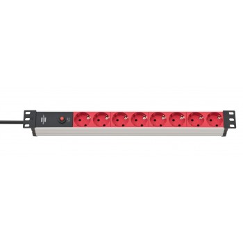 Brennenstuhl 1390007118 power extension 2 m 8 AC outlet(s) Indoor Black, Red