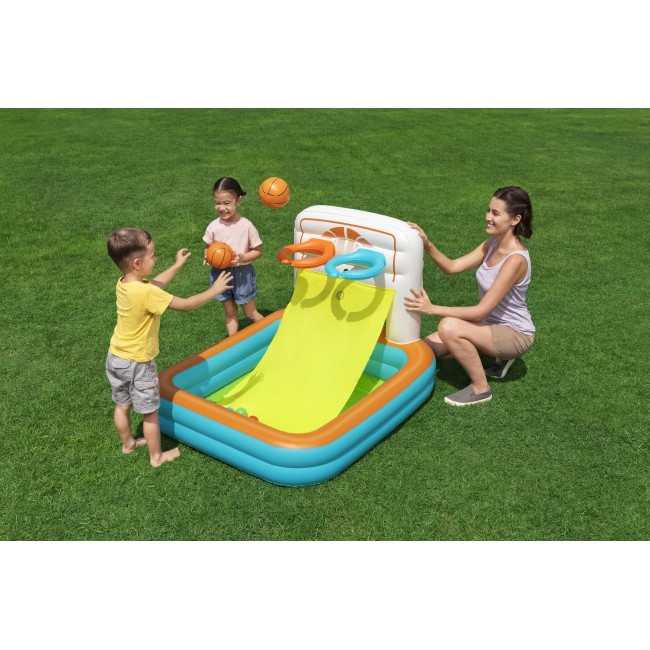 Bestway Kick N Swish 3-in-1 Multi-Use Inflatable Ball Pit with 18 Play Balls