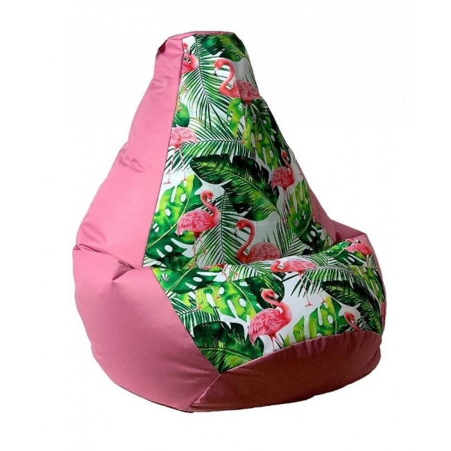 Sako bag pouffe Pear print pink-flaming XL 130 x 90 cm