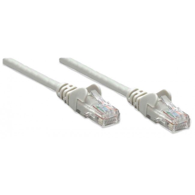 Intellinet Network Patch Cable, Cat5e, 3m, Grey, CCA, U/UTP, PVC, RJ45, Gold Plated Contacts, Snagless, Booted, Lifetime Warranty, Polybag