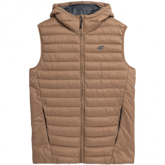 Men's vest 4F M063 light brown 4FAW23TVESM063 82S M Men's vest 4F M063 light brown 4FAW23TVESM063 82S M