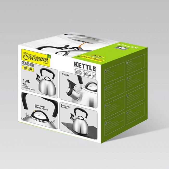 Maestro MR-1336 kettle 1.8 L Silver